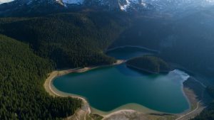 aerial view of Black Lake - one of the main highlights of our North Montenegro Tour