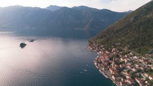 Perast, Montenegro with Our Lady of the Rocks and St. George islands