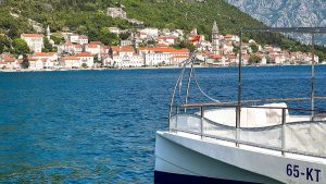 Perast in Montenegro as seen from the boat
