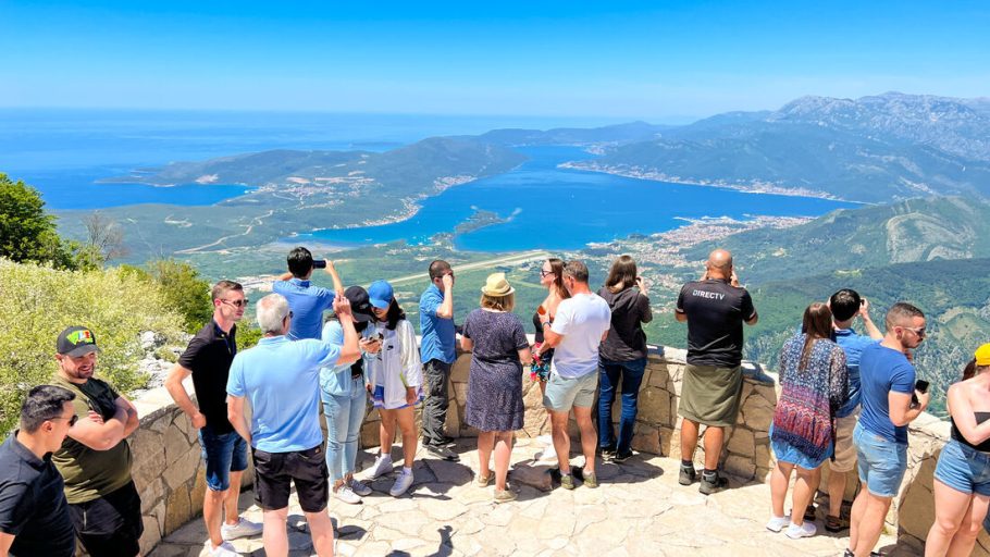 People enjoying the views at one of the best viewpoints in montenegro