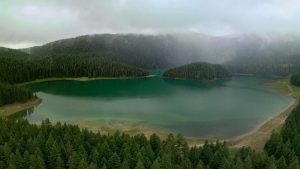 Misty Weather Around the Black Lake in Zabljak