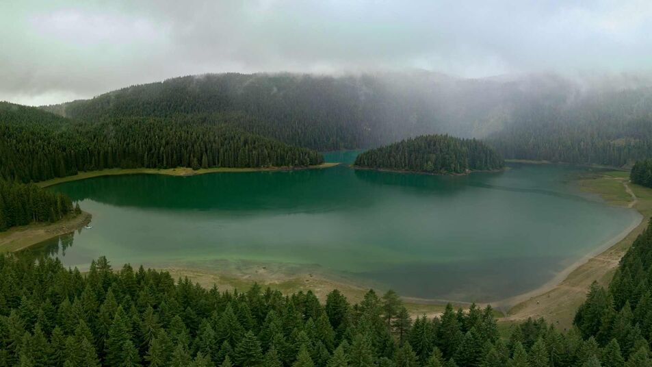 Misty Weather Around the Black Lake in Zabljak