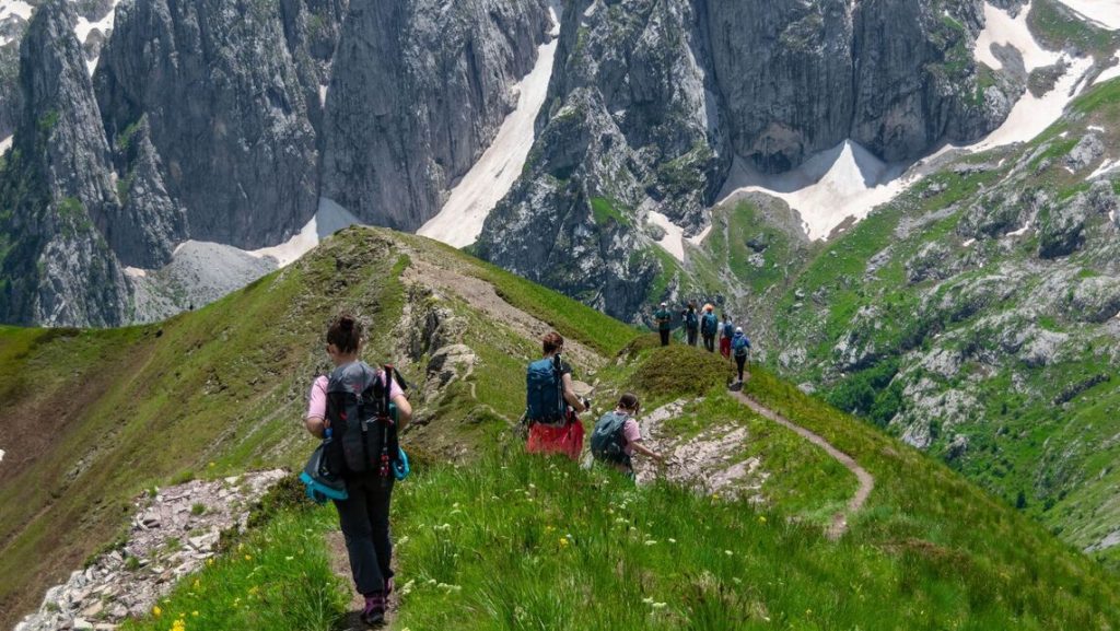 Group of hikers in Prokletije National Park